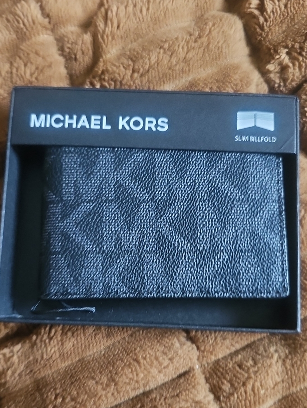 Michael Kors Black Textured Slim Billfold Wallet